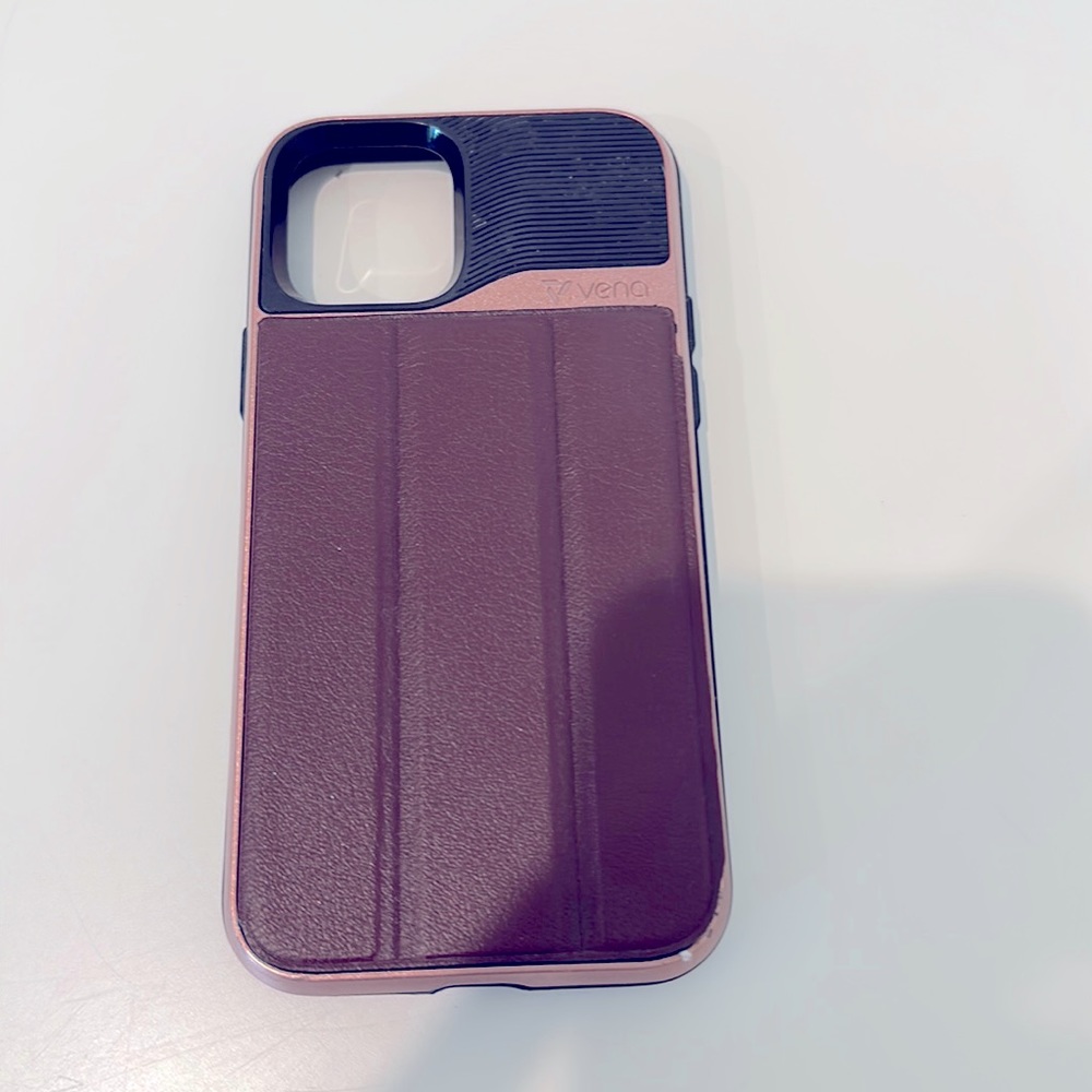 iPhone 12 Case w/ card holder - purple